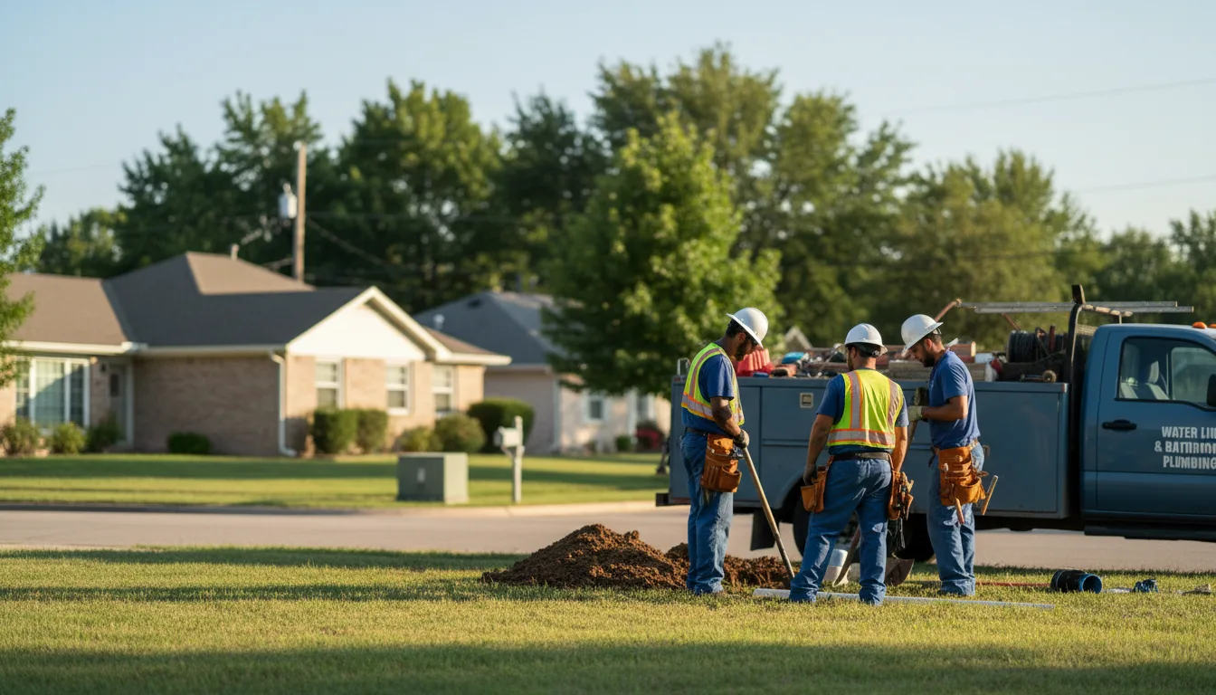 Residential water line and bathroom plumbing service in Bringhurst, IN